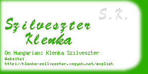 szilveszter klenka business card